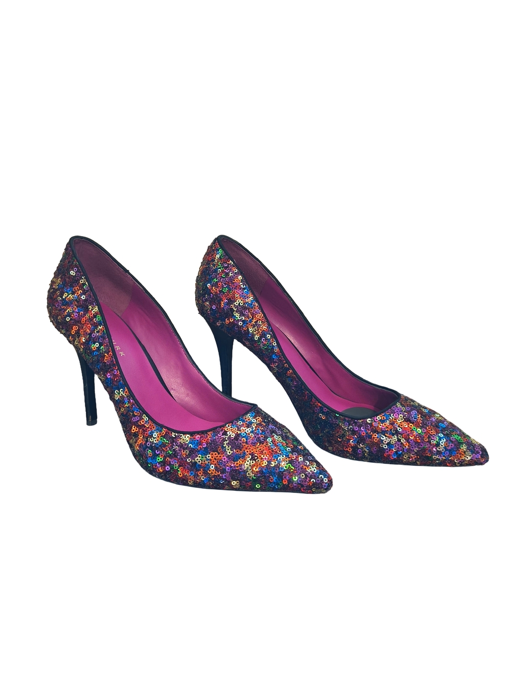 Multicolor Sequin Pointed-Toe High Heels - Picture 2 of 6
